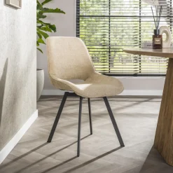 Draaibare Eetkamerstoel Jovanni Chenille, kleur Zand