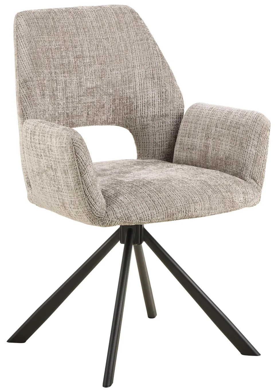 Draaibare Eetkamerstoel Jessen Structuurstof, kleur Grijs