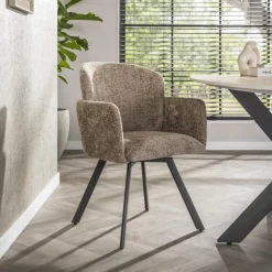 Draaibare Eetkamerstoel Katurah Geweven stof