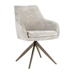 Draaibare Eetkamerstoel Lisonne Chenille, kleur Beige