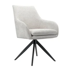 Draaibare Eetkamerstoel Lisonne Chenille, kleur Crème