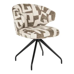 Draaibare Eetkamerstoel Milly Graffic stof, kleur Moss