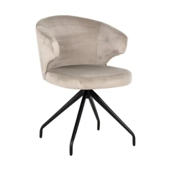 Draaibare Eetkamerstoel Milly Velvet, kleur Khaki