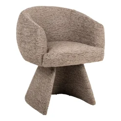 Draaibare Eetkamerstoel Quiriro Linear stof, kleur Mocca