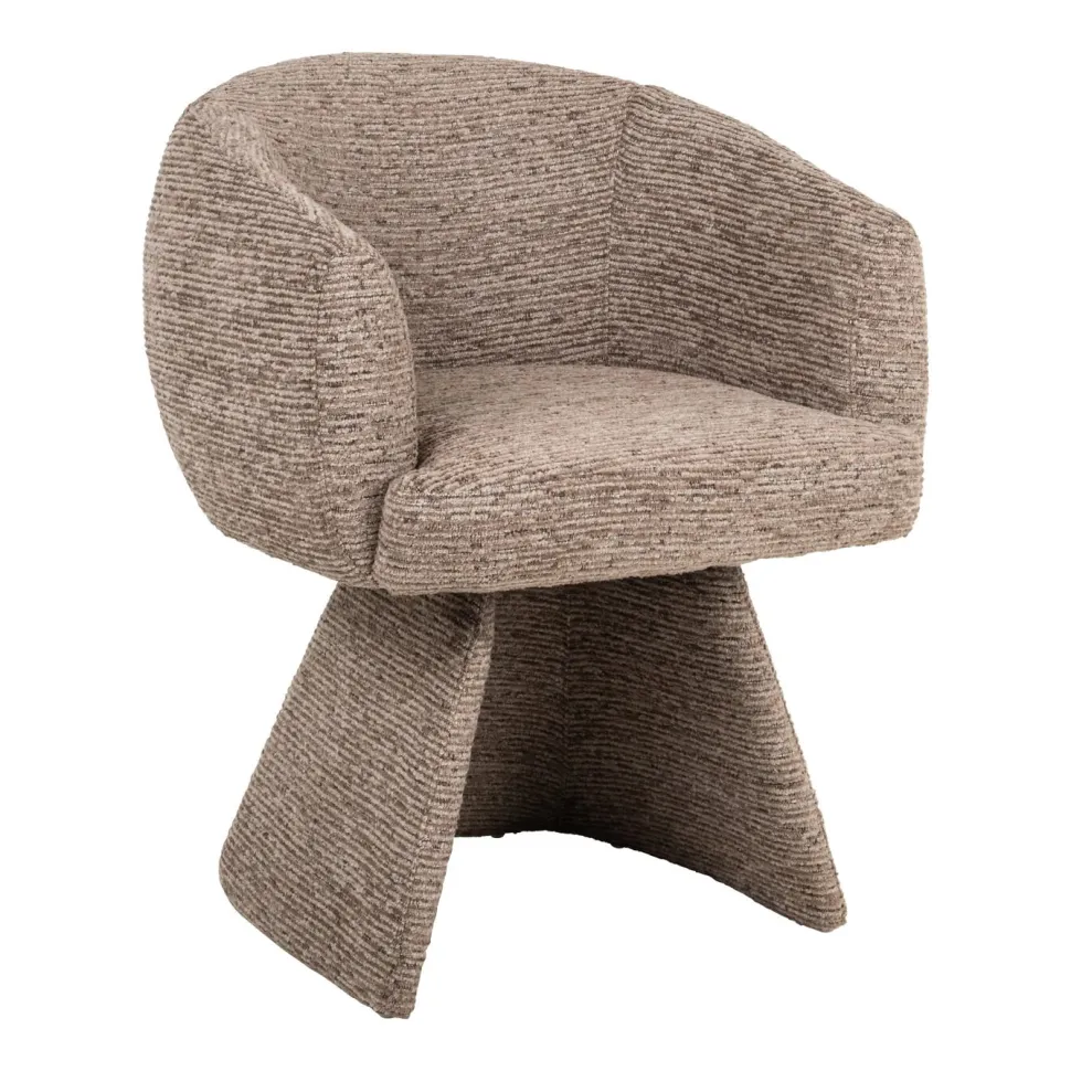 Draaibare Eetkamerstoel Quiriro Linear stof, kleur Mocca