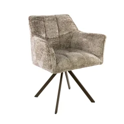 Draaibare Eetkamerstoel Thandie Alura stof, kleur Zand/Bruin