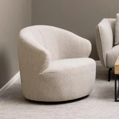 Draaibare Fauteuil Breah Bouclé, kleur Beige