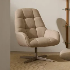 Draaifauteuil Jaspe Structuurstof, kleur Beige