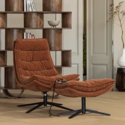 Draaifauteuil Kube Met hocker