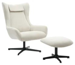 Draaifauteuil Mendy Met hocker, Rib