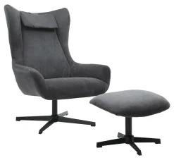 Draaifauteuil Mendy Met hocker, Rib