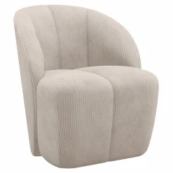 Draaifauteuil Mojo Ribstof, kleur Ecru