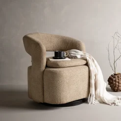 Draaifauteuil Soledad Bouclé