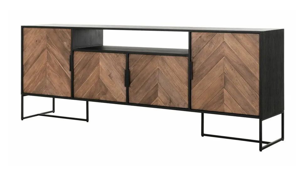 Dressoir Criss Cross Hout en staal, 200cm