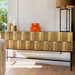 Dressoir Jaxx 160cm, kleur Goud