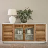 Dressoir Lake House Eikenhout en glas, 194cm