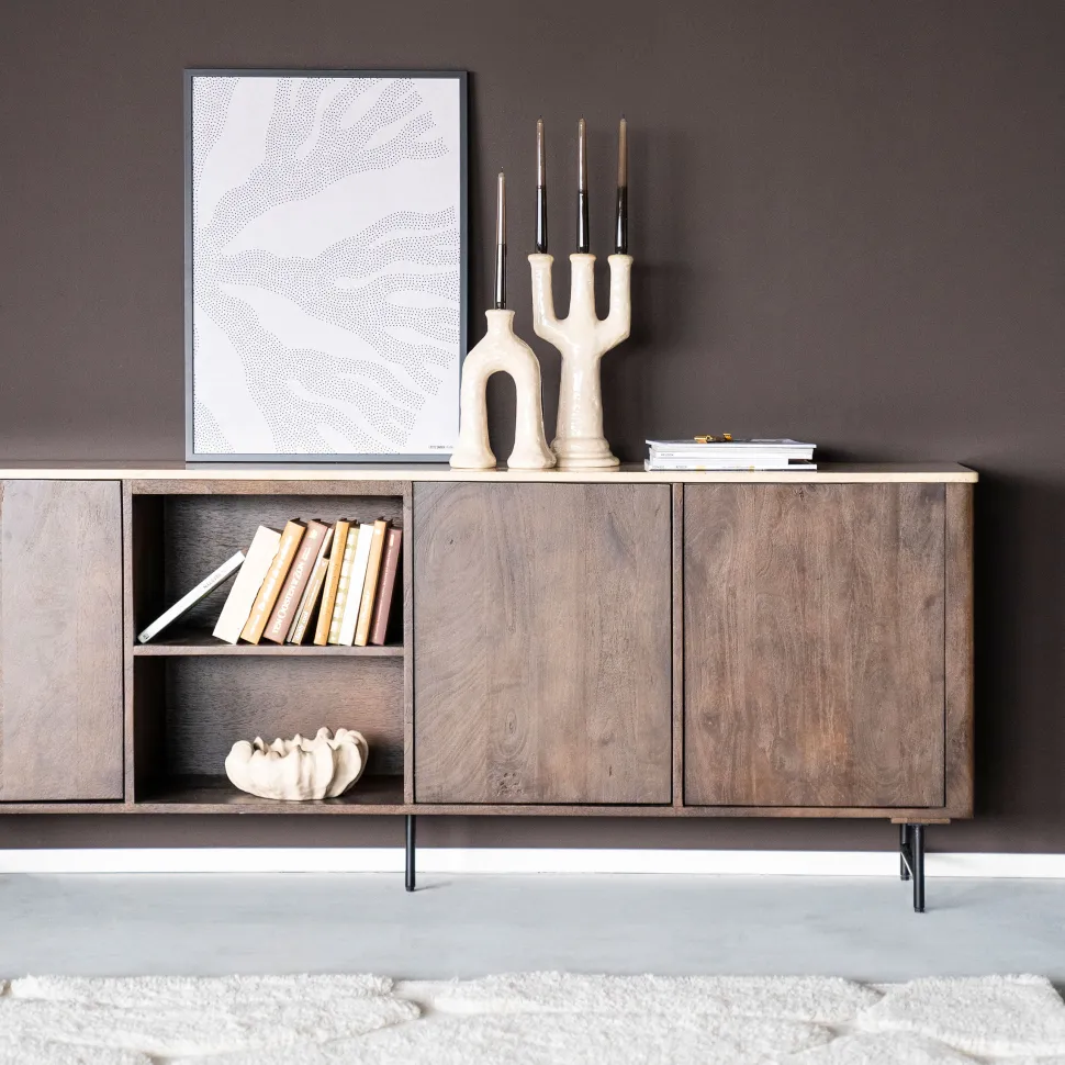 Dressoir Lio Mangohout en Travertin, 200cm