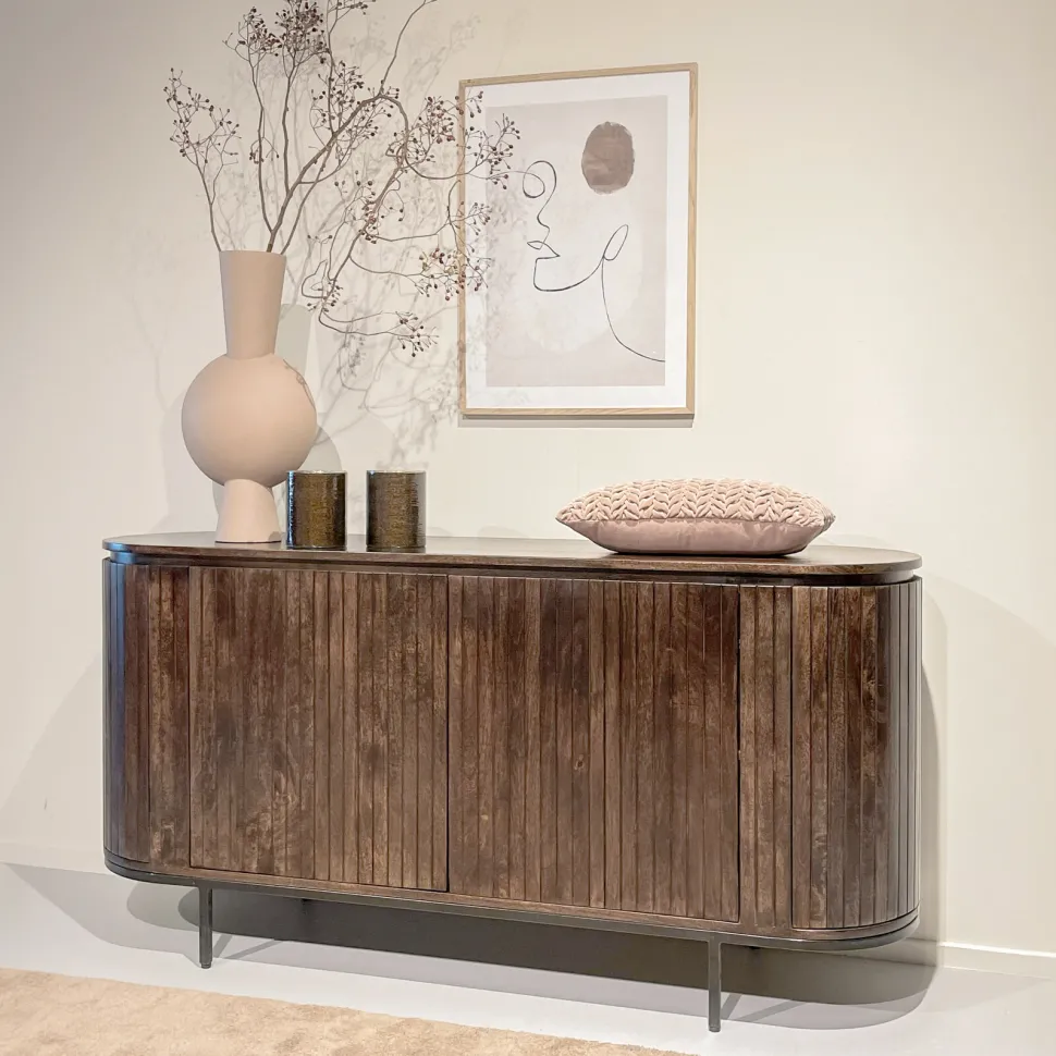 Dressoir Noor Mangohout, 170cm, kleur Walnoot