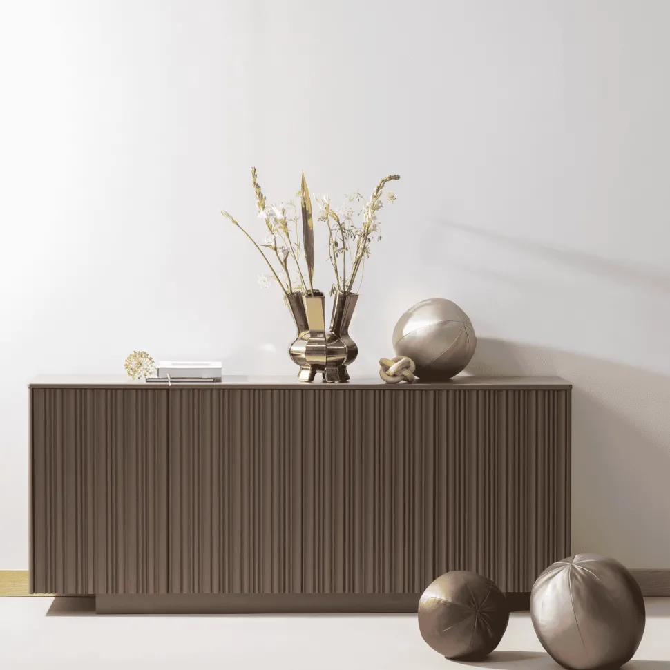 Dressoir Nova Grenenhout, 200cm, kleur Truffel Bruin