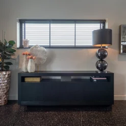 Dressoir Oakura Eikenhout 190cm, kleur zwart