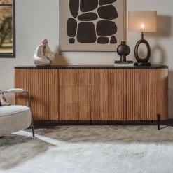 Dressoir Palazzo Teakhout en mineraal stucwerk