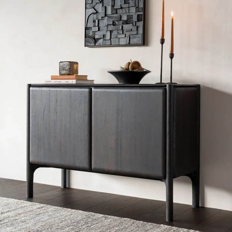 Dressoir PI Gevernist Teakhout, kleur Donkerbruin