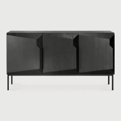 Dressoir Stairs Gevernist Eikenhout, kleur Zwart