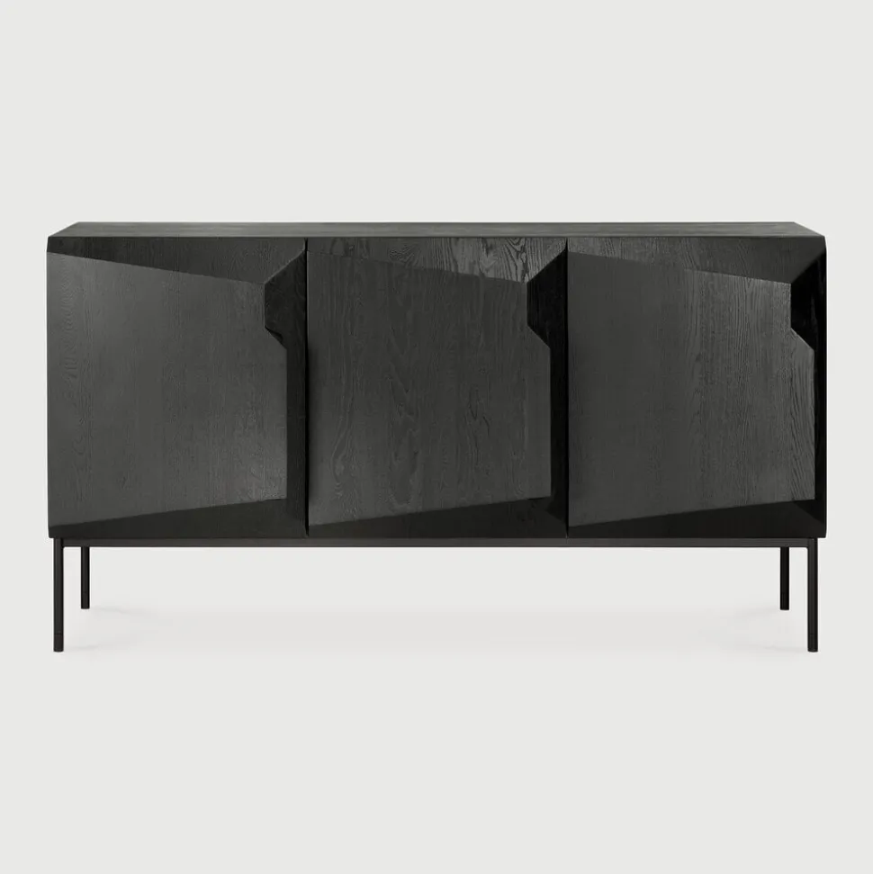 Dressoir Stairs Gevernist Eikenhout, kleur Zwart