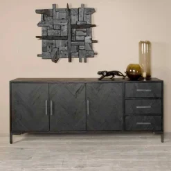 Dressoir Ziano Visgraat, kleur zwart