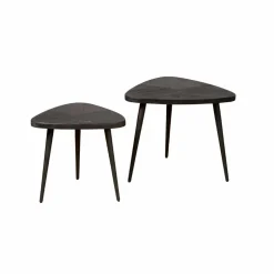 Driehoekige Salontafel Viola Mangohout, Set van 2 stuks