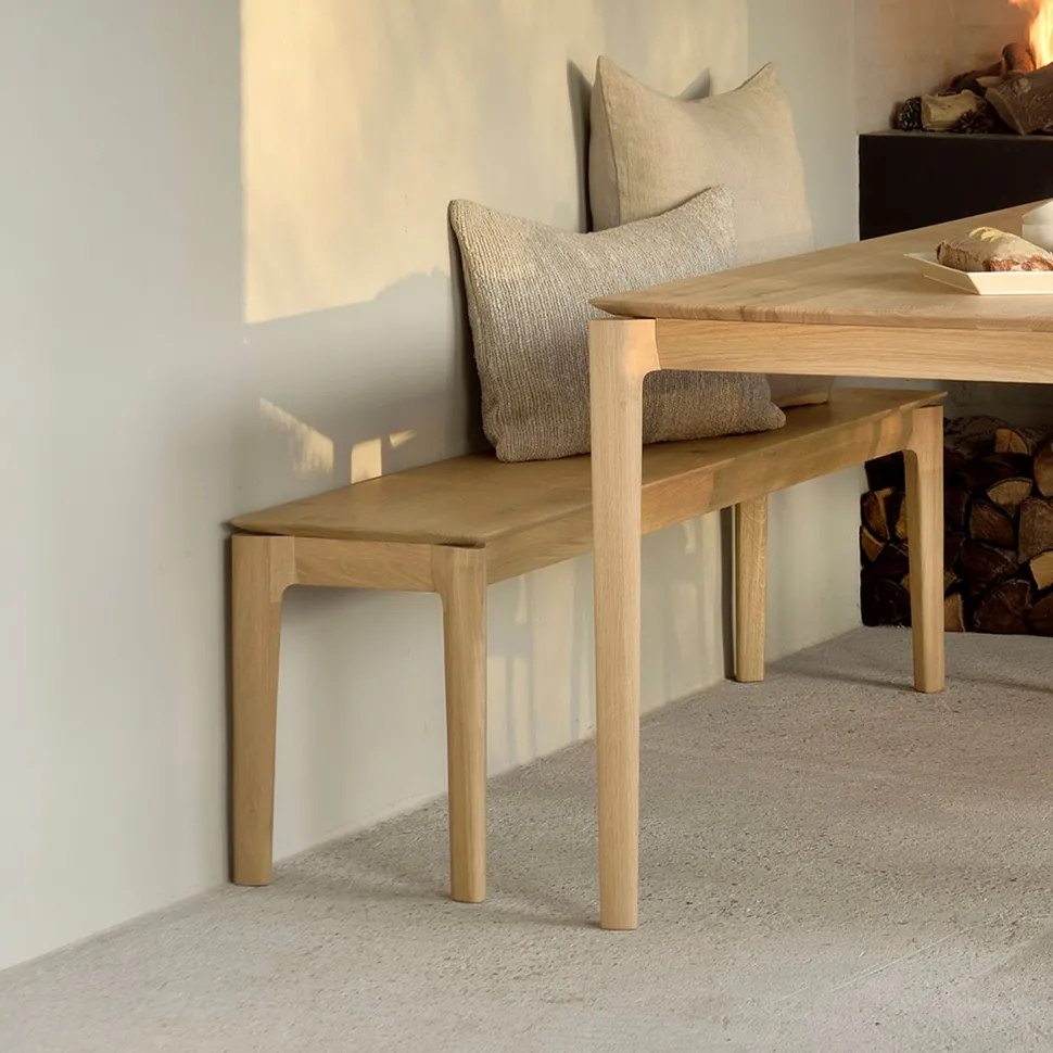 Eetkamerbank Bok Geolied Eikenhout, kleur Naturel