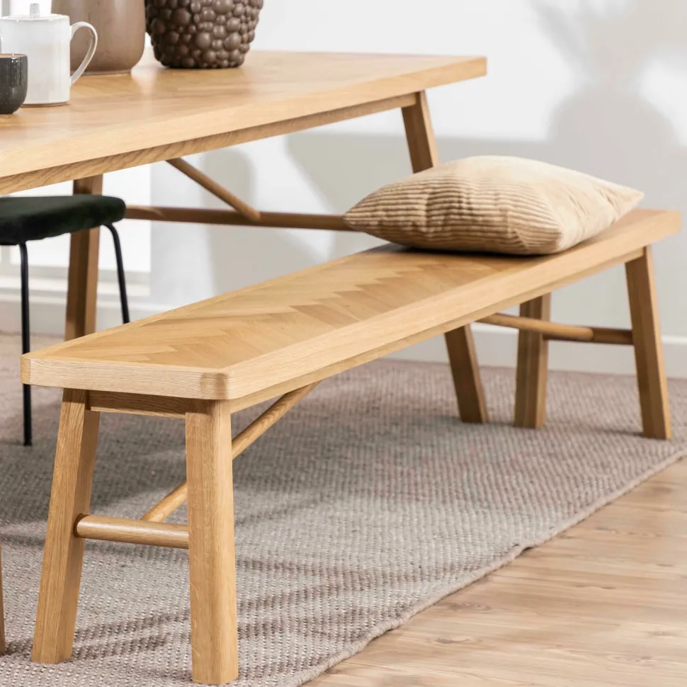 Eetkamerbank Gregor Visgraat Eiken, 200cm