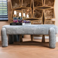 Eetkamerbank Holly Chenille, kleur Lichtblauw