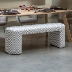 Eetkamerbank Jacob Geweven, 130cm, kleur Zand