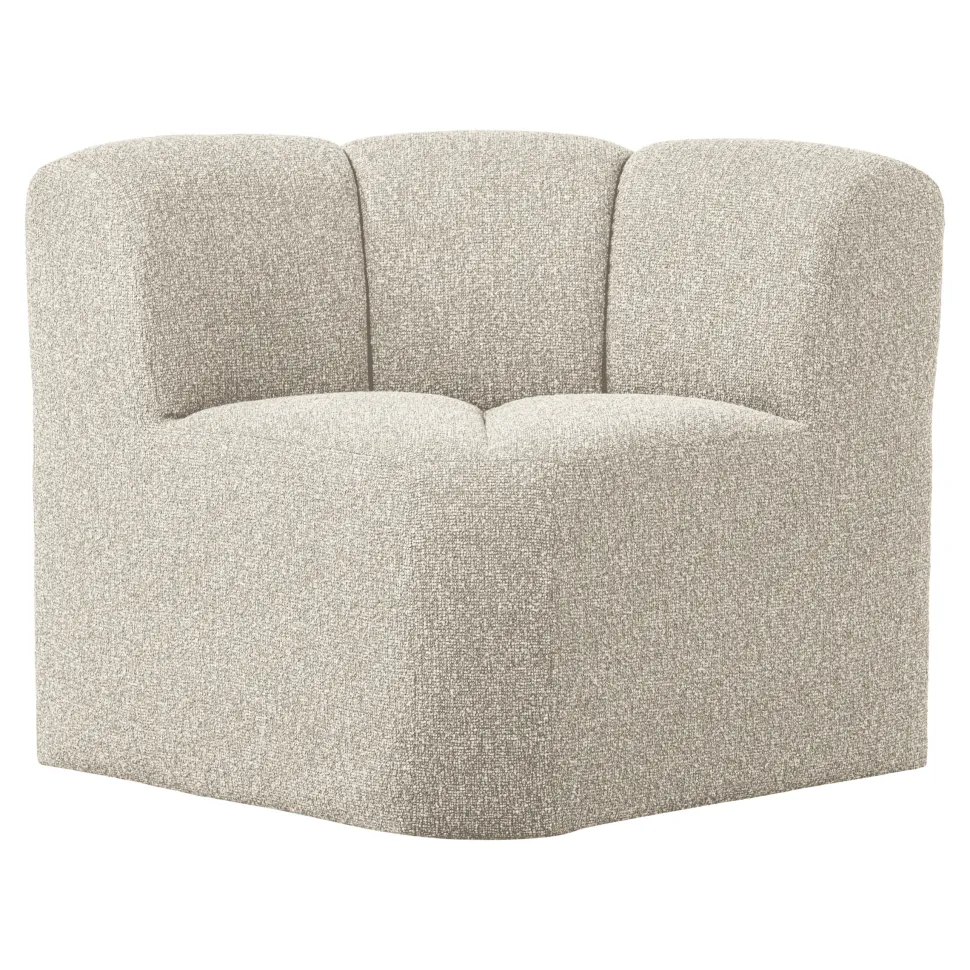 Eetkamerbank Mojo Bouclé, Hoek, kleur Beige Melange