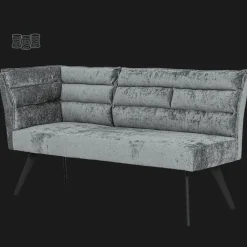 Eetkamerbank Rosora Hoek Links, 160cm, kleur Grijs