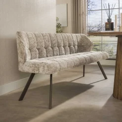 Eetkamerbank Thandie Alura stof, kleur Zand/Bruin