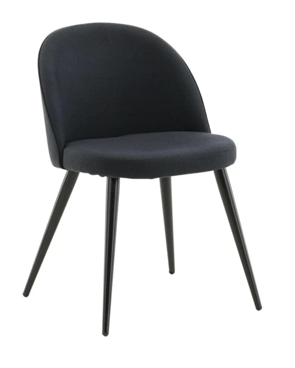 Eetkamerstoel Amon stof, kleur Zwart