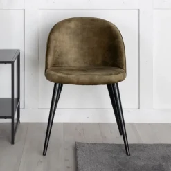 Eetkamerstoel Amon Velvet met zwarte poot