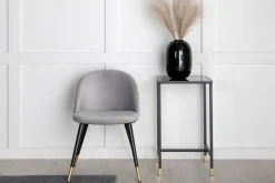 Eetkamerstoel Amon Velvet, Met zwart/messing onderstel