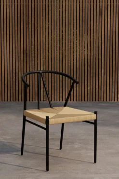 Eetkamerstoel Atalie Rattan, kleur Naturel/Zwart