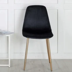 Eetkamerstoel Austina Velvet, Met messing onderstel