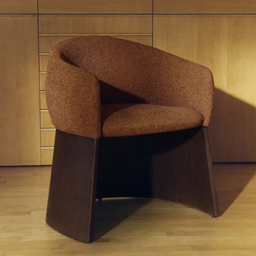 Eetkamerstoel Bosca Chenille en walnoot