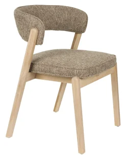 Eetkamerstoel Bright Eikenhout en stof, kleur Bruin