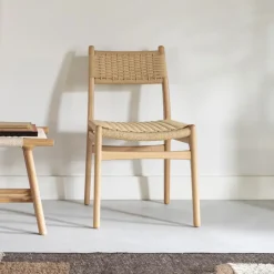 Eetkamerstoel Cecile Gevlochten touw, kleur Naturel