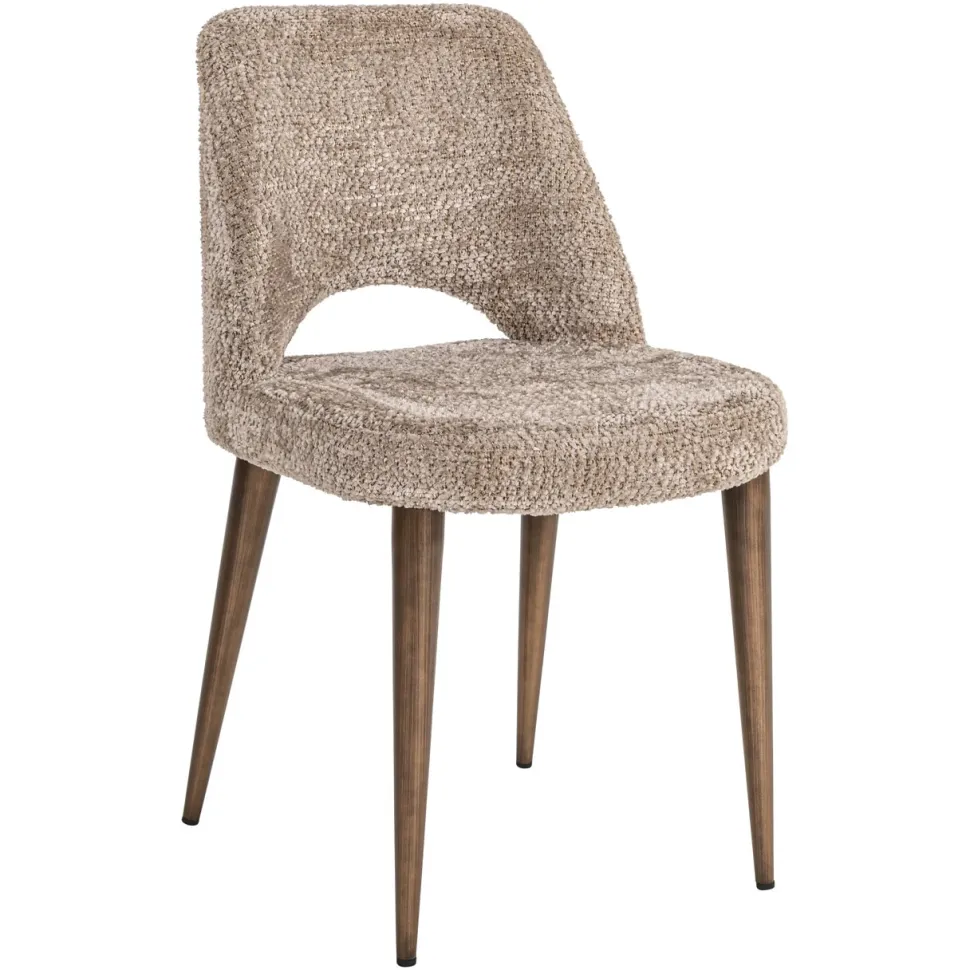 Eetkamerstoel Delphine Chenille, kleur Naturel
