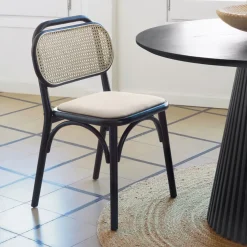 Eetkamerstoel Doriane Eikenhout en Rotan