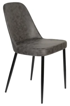 Eetkamerstoel English Lederlook, kleur Antraciet