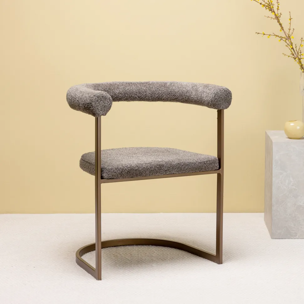 Eetkamerstoel Fabrice Bouclé, kleur Bruin