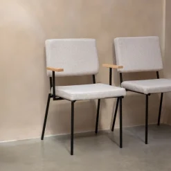 Eetkamerstoel Fellow Met armleuning, kleur Off White